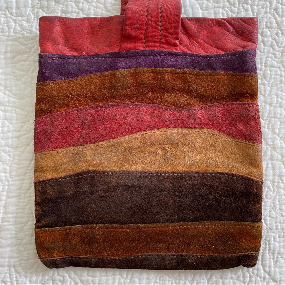 Vintage Leather & Suede Wristlet